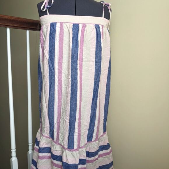 Bebop Junior's Tie Strap Drop Waist Linen Maxi Dress, medium - Picture 1 of 5